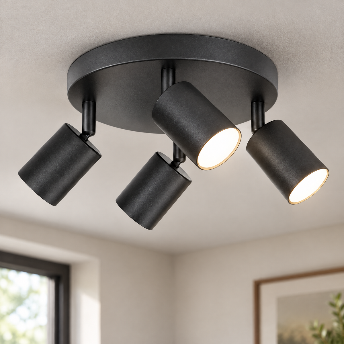 Harlow Spotlight Ceiling Light in black - material and construction detail